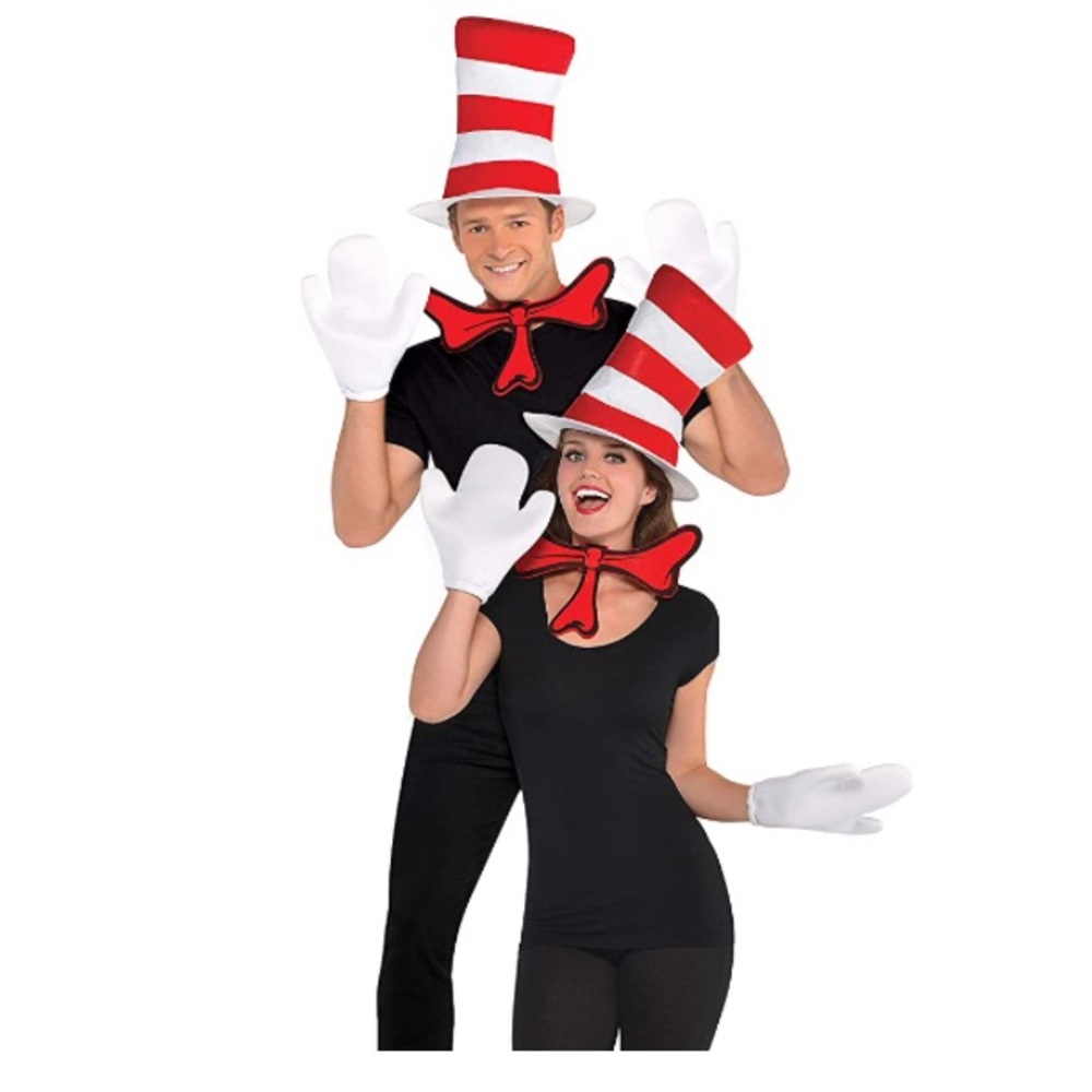 Party City Dr. Seuss Cat in the Hat Costume Accessory Kit for Adults, One Size,